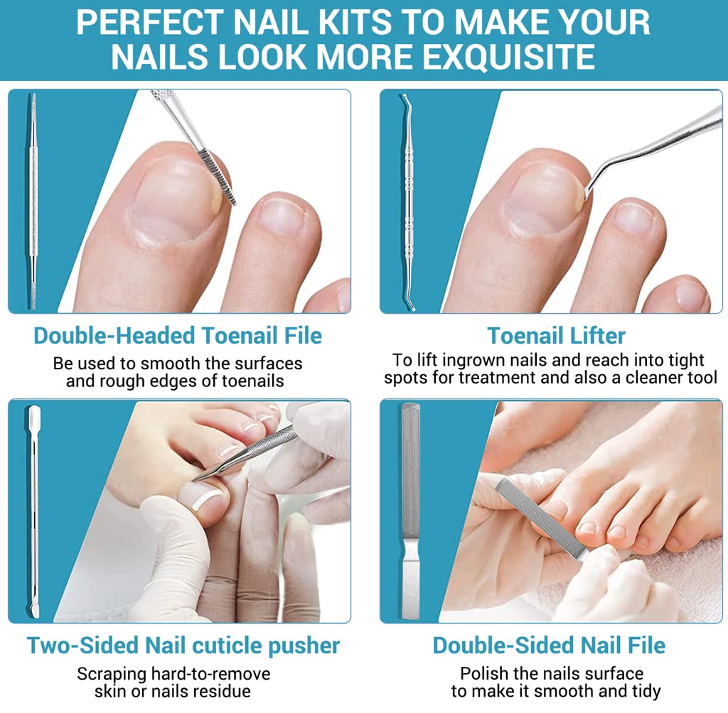 MAYCREATE Ingrown Toenail Clippers for Ingrown or Thick Toenails, 9PCS Stainless Steel Toe Nail Clipper for Men & Seniors, Professional Pedicure Clippers Kit with Nail File MAYCREATE Ingrown Toenail Clippers for Ingrown or Thick Toenails, 9PCS Stainless Steel Toe Nail Clipper for Men & Seniors, Professional Pedicure Clippers Kit with Nail File